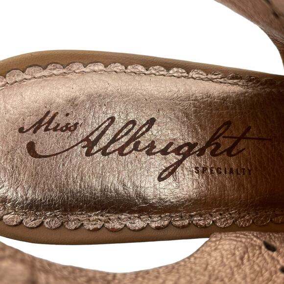 Miss Albright Peep Toe Cutout Sling Back Ankle Boots Brown Size 7M - Picture 10 of 11